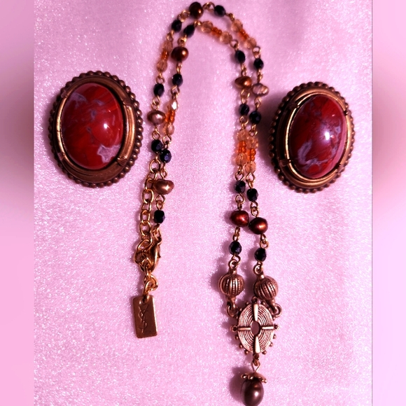 Yves Saint Laurent Jewelry - YSL Moroccan Baroque Pearl Vtg Necklace & Susan Michaels San Francisco Earrings